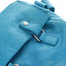Balenciaga Classic Squash Bag Leather 2way Blue Silver 285698 Auth BA16025M-22
