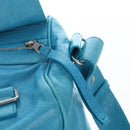 Balenciaga Classic Squash Bag Leather 2way Blue Silver 285698 Auth BA16025M-25