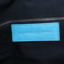 Balenciaga Classic Squash Bag Leather 2way Blue Silver 285698 Auth BA16025M-26