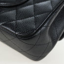 CHANEL Chain Matelasse 25 Shoulder Bag Caviar Skin Black Gold CC Auth BA16026SV-18