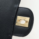 CHANEL Chain Matelasse 25 Shoulder Bag Caviar Skin Black Gold CC Auth BA16026SV-21
