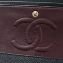 CHANEL Chain Matelasse 25 Shoulder Bag Caviar Skin Black Gold CC Auth BA16026SV-25