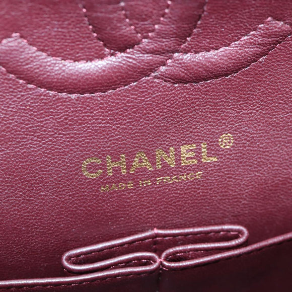 CHANEL Chain Matelasse 25 Shoulder Bag Caviar Skin Black Gold CC Auth BA16026SV