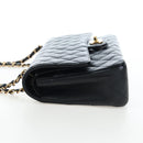 CHANEL Chain Matelasse 25 Shoulder Bag Caviar Skin Black Gold CC Auth BA16026SV-3
