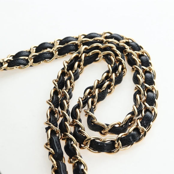 CHANEL Chain Big Matelasse30 Bag Caviar Skin Black Gold CC Auth BA16027SAV