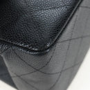 CHANEL Chain Big Matelasse30 Bag Caviar Skin Black Gold CC Auth BA16027SAV-16