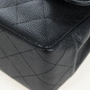 CHANEL Chain Big Matelasse30 Bag Caviar Skin Black Gold CC Auth BA16027SAV-17