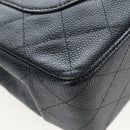 CHANEL Chain Big Matelasse30 Bag Caviar Skin Black Gold CC Auth BA16027SAV-18