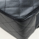 CHANEL Chain Big Matelasse30 Bag Caviar Skin Black Gold CC Auth BA16027SAV-19