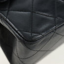 CHANEL Chain Matelasse25 Shoulder Bag Lamb Skin Black Gold CC Auth BA16028SAV-11