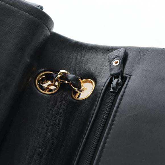 CHANEL Chain Matelasse25 Shoulder Bag Lamb Skin Black Gold CC Auth BA16028SAV