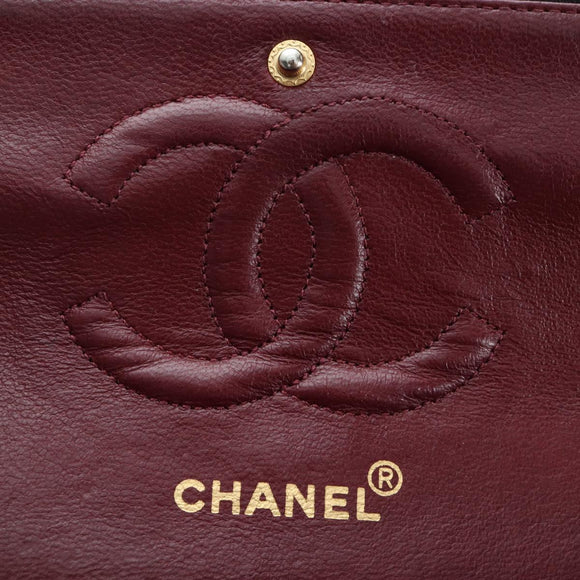 CHANEL Chain Matelasse25 Shoulder Bag Lamb Skin Black Gold CC Auth BA16028SAV