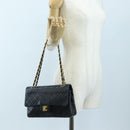 CHANEL Chain Matelasse25 Shoulder Bag Lamb Skin Black Gold CC Auth BA16028SAV-29