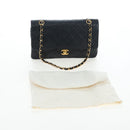 CHANEL Chain Matelasse25 Shoulder Bag Lamb Skin Black Gold CC Auth BA16028SAV-30