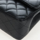 CHANEL Chain Matelasse 25 Shoulder Bag Caviar Skin Black Gold CC Auth BA16029SV-16