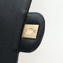 CHANEL Chain Matelasse 25 Shoulder Bag Caviar Skin Black Gold CC Auth BA16029SV-21