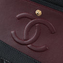 CHANEL Chain Matelasse 25 Shoulder Bag Caviar Skin Black Gold CC Auth BA16029SV-26