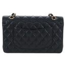 CHANEL Chain Matelasse 25 Shoulder Bag Caviar Skin Black Gold CC Auth BA16029SV-2
