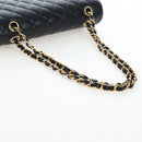 CHANEL Chain Matelasse 25 Shoulder Bag Caviar Skin Black Gold CC Auth BA16029SV-7