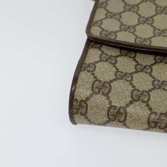 GUCCI GG Supreme Shoulder Bag PVC Beige Gold 904 02 050 Auth BA1603