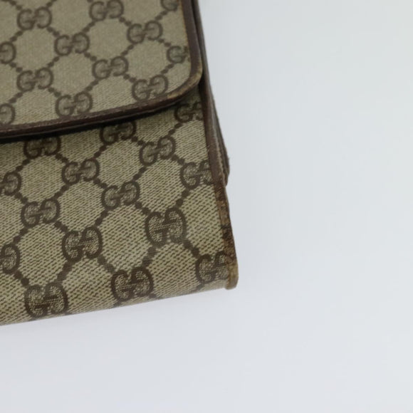 GUCCI GG Supreme Shoulder Bag PVC Beige Gold 904 02 050 Auth BA1603