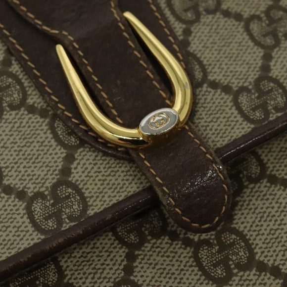 GUCCI GG Supreme Shoulder Bag PVC Beige Gold 904 02 050 Auth BA1603