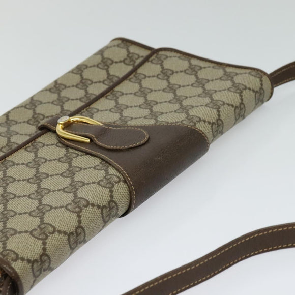 GUCCI GG Supreme Shoulder Bag PVC Beige Gold 904 02 050 Auth BA1603