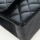 CHANEL Chain Matelasse 23 Shoulder Bag Caviar Skin Black Gold CC Auth BA16030SV-15