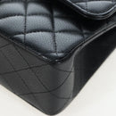 CHANEL Chain Matelasse 23 Shoulder Bag Caviar Skin Black Gold CC Auth BA16030SV-16