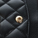 CHANEL Chain Matelasse 23 Shoulder Bag Caviar Skin Black Gold CC Auth BA16030SV-25