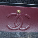 CHANEL Chain Matelasse 23 Shoulder Bag Caviar Skin Black Gold CC Auth BA16030SV-26