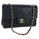 CHANEL Chain Matelasse 23 Shoulder Bag Lamb Skin Black Gold CC Auth BA16032SAV-1