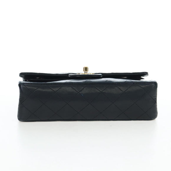 CHANEL Chain Matelasse 23 Shoulder Bag Lamb Skin Black Gold CC Auth BA16032SAV