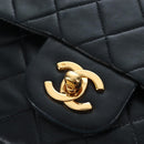 CHANEL Chain Matelasse 23 Shoulder Bag Lamb Skin Black Gold CC Auth BA16032SAV-17