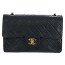 CHANEL Chain Matelasse 23 Shoulder Bag Lamb Skin Black Gold CC Auth BA16032SAV-2