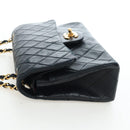 CHANEL Chain Matelasse 23 Shoulder Bag Lamb Skin Black Gold CC Auth BA16032SAV-6