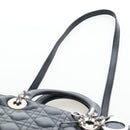 Christian Dior Canage Lady Dior Large Bag Lamb Skin 2way Black Auth BA16035V-10