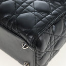 Christian Dior Canage Lady Dior Large Bag Lamb Skin 2way Black Auth BA16035V-13