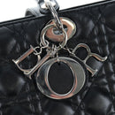 Christian Dior Canage Lady Dior Large Bag Lamb Skin 2way Black Auth BA16035V-16