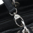 Christian Dior Canage Lady Dior Large Bag Lamb Skin 2way Black Auth BA16035V-17