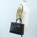Christian Dior Canage Lady Dior Large Bag Lamb Skin 2way Black Auth BA16035V-26