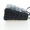 Christian Dior Canage Lady Dior Large Bag Lamb Skin 2way Black Auth BA16035V-5