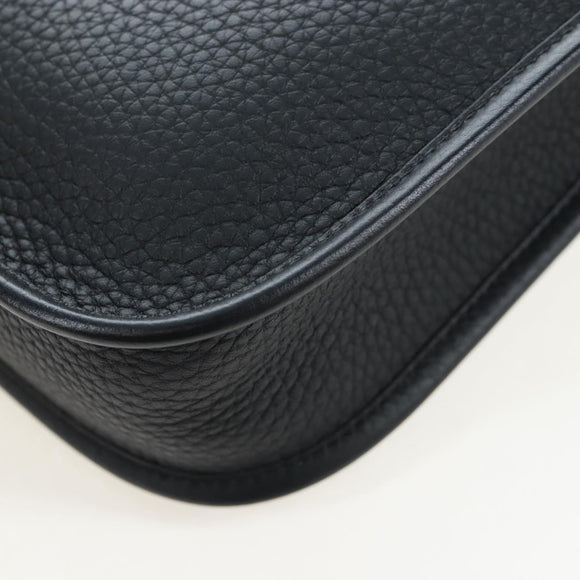 HERMES Evelyn 16 TPM Shoulder Bag Leather Black Gold Auth BA16042SV