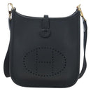 HERMES Evelyn 16 TPM Shoulder Bag Leather Black Gold Auth BA16042SV-13