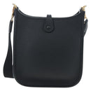 HERMES Evelyn 16 TPM Shoulder Bag Leather Black Gold Auth BA16042SV-2