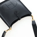 HERMES Evelyn 16 TPM Shoulder Bag Leather Black Gold Auth BA16042SV-6