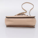 Miu Miu Hand Bag Leather 2way Beige Gold Auth BA16044A-5