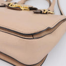 Miu Miu Hand Bag Leather 2way Beige Gold Auth BA16044A-16