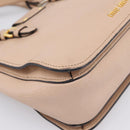 Miu Miu Hand Bag Leather 2way Beige Gold Auth BA16044A-19