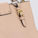 Miu Miu Hand Bag Leather 2way Beige Gold Auth BA16044A-20